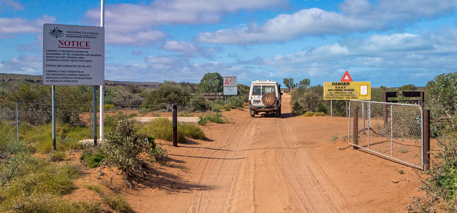 Crossing the RAAF firing range at Exmouth