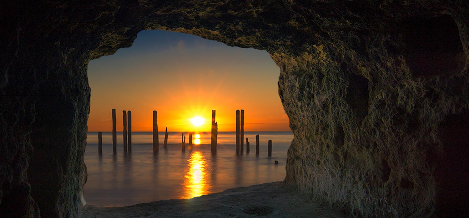 Sunset at the cave at Port Willunga, South Australia