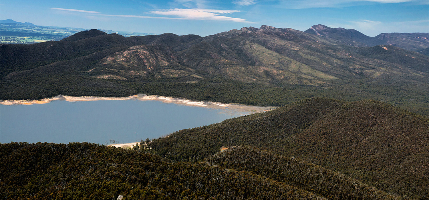 Lake Belfield from Sundial track in the Grampians, Victoria.