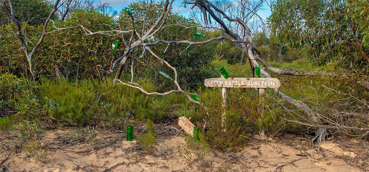 Green Bottle junction on the track to the Eyre Bird Observatory