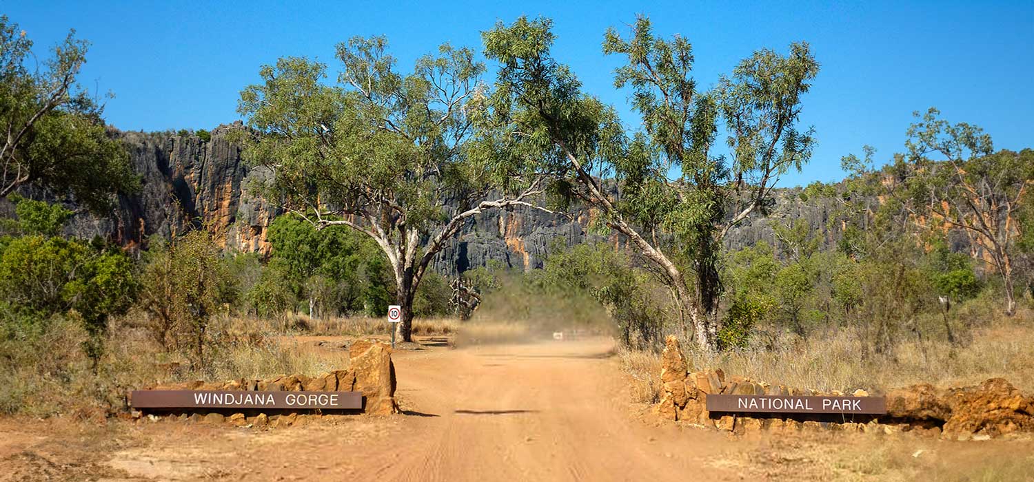 The entrance to Windjana Gorge National Park